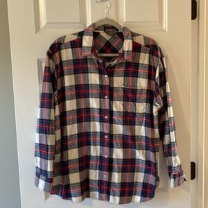 Eddie Bauer Boyfriend Fit Plaid Flannel Shirt - Size‎ Large - EUC